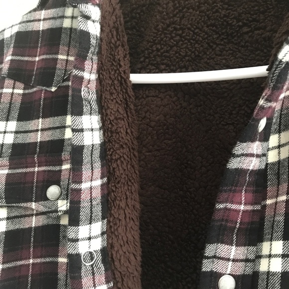Uniqlo Tops - Purple, Black, Cream Flannel with Fleece Inside Uniqlo Tops - Purple, Black, Cream Flannel with Fleece Inside